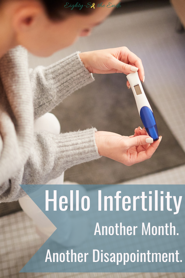 Hello Infertility. Honestly, I am typing this while crying because I just was learned that this month is, again, not our month.