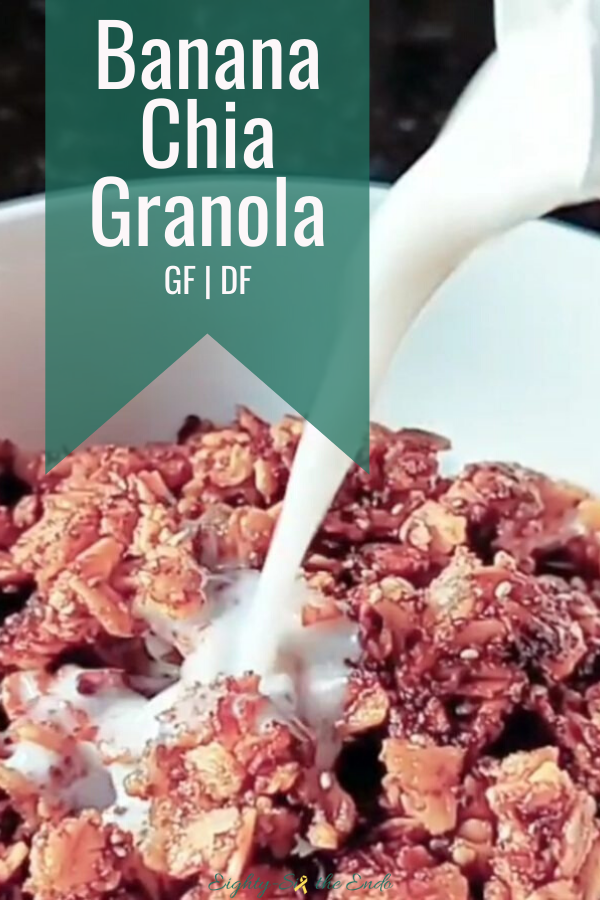 My childhood nickname was Cereal Monster. I’ve missed having cereal every day since going GF. But this Banana Chia Granola really hits the spot!